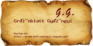 Grünblatt Gyöngyi névjegykártya